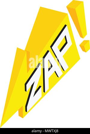 Zap discorso bolla icona, stile isometrico Illustrazione Vettoriale
