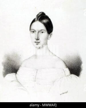 . Inglese: litografia ritratto di Caroline Unger Artista sconosciuto: Pubblicato in: Ridolofi, cantò in Livorno l'Autunno del 1834 Data di pubblicazione: 1834 Fonte: http://archiviteatro.napolibeniculturali.it/atn/interpreti/dettagli interpreti2 en?OID=95575&query start=748 . Questo file è privo di informazioni sull'autore. 621 Carolina Ungher Foto Stock