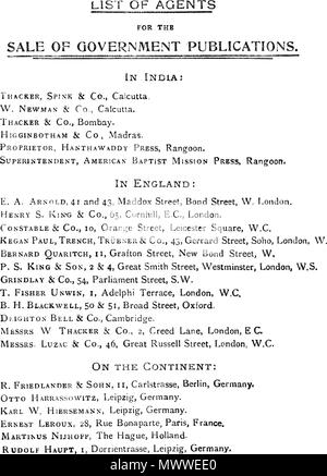 . Inglese: un testo in inglese. 1910. C. C. LOWIS, I. C. S. 601 le tribù della Birmania - D Foto Stock