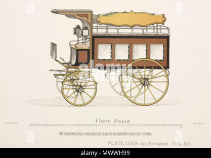 . Stampa. Uno di una serie di disegni o modelli per i vari tipi di a cavallo il trasporto da J & C Cooper pubblicato in carrozzieri e Wheelwrights' Arte ufficiale. 1903. Unattributed 613 scambi van, c 1903 Foto Stock