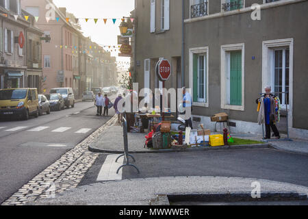 Villaggio annuale brocante in Le Merlerault, Normandia Foto Stock