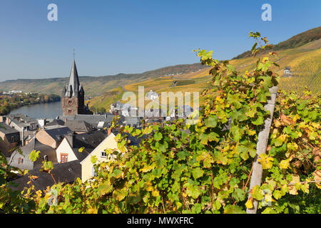 Bernkastel-Kues in autunno, Valle della Mosella, Renania-Palatinato, Germania, Europa Foto Stock