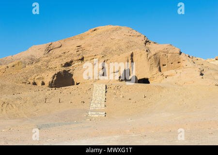 Al Bidea Nabataean cimitero, Tobuk provincia, Arabia Saudita, Medio Oriente Foto Stock