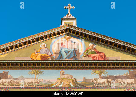 La Basilica Papale di San Paolo fuori le Mura (Basilica Papale di San Paolo fuori le Mura), Roma, Lazio, l'Italia, Europa Foto Stock