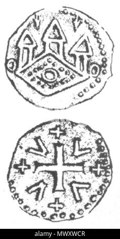 619 Tübinger Pfennig (12.-13. Jh.) Foto Stock