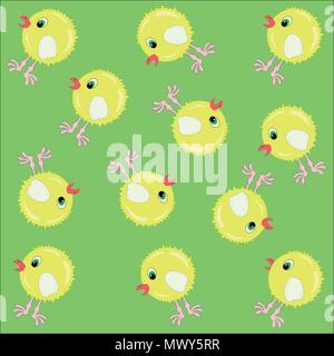 Modello di pollo giallo illustrazione vettoriale Illustrazione Vettoriale