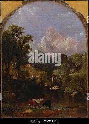 . Inglese: Jasper Francis Cropsey, americano, 1823-1900 mattina, 1854 olio su tela 44 x 32 cm. (17 5/16 x 12 5/8 in.) telaio: 59,5 × 47 × 7 cm (23 7/16 × 18 1/2 x 2 3/4 in.) il dono di Stuart P. Feld, classe 1957, e la Sig.ra Feld1984-31 y . 1854 8 1854, Cropsey, Jasper Francesco, mattina Foto Stock