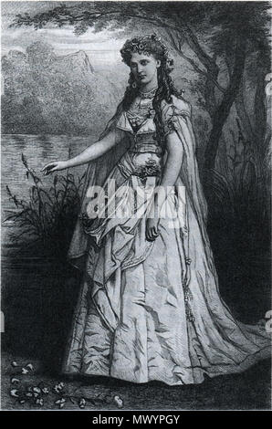 . Inglese: Christine (Christina Nilsson) come Ophélie in frazione da Ambroise Thomas . circa 1868. Sconosciuto 129 Christine Nilsson come Ofelia ONG2-607 Foto Stock