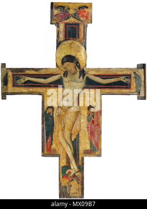 . Inglese: Michele di Baldovino, Croce dipinta, II meta del XIII secolo, Riglione (Pisa), chiesa di Santi Ippolito e Cassiano. 13 febbraio 2016, 21:25:28. 415 anonimi Michele di Baldovino, Croce dipinta, II meta del XIII secolo, Riglione (Pisa), chiesa di Santi Ippolito e Cassiano Foto Stock