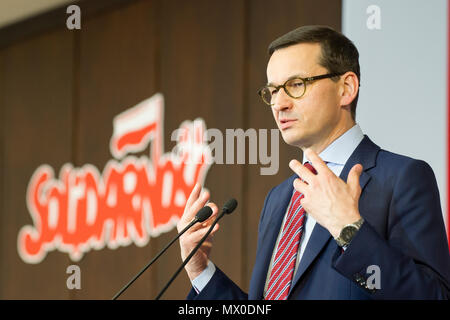 Mateusz Morawiecki, Primo Ministro della Repubblica di Polonia a Danzica, Polonia. 20 maggio 2018 © Wojciech Strozyk / Alamy Stock Photo Foto Stock