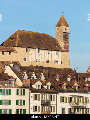Gli edifici del centro storico della città di Rapperswil nel cantone svizzero di San Gallo. Foto Stock