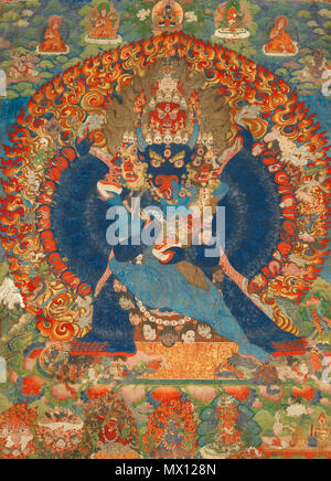 . Inglese: Thangka raffiguranti Vajrabhairava, ca. 1740, Sotheby's . 22 novembre 2012, 10:45:09. anonimi Thangka 592 raffiguranti Vajrabhairava, ca. 1740, Sotheby's Foto Stock