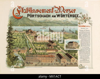 487 Plakat Etablissement Werzer Pörtschach am Wörthersee c1890 Foto Stock