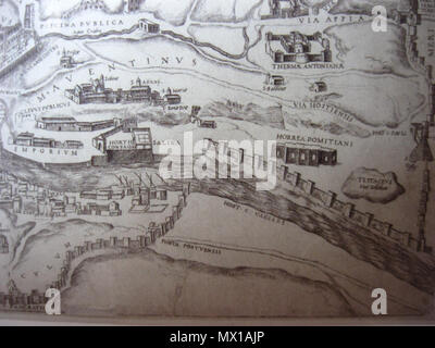 . Inglese: 1561 Ligorio Roma Mappa . 22 maggio 2012. Bogen, Thürlemann 5 1561 Ligorio Rom Ausschnitt piano Foto Stock