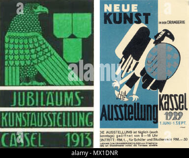 . Inglese: dei poster di mostre d'arte a Kassel . 24 settembre 2012, 17:28:05. Sconosciuto 350 Kunstausstellungen-Kassel Foto Stock