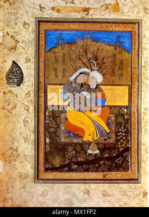 . Inglese: Abdullah (attr.), amanti, (lato sinistro) Bukhara, 1570s, membro Public Library, San Pietroburgo, Russia. 5 novembre 2015, 14:54:26. Abdullah Abdullah 23 (attr.), amanti, (lato sinistro) Bukhara, 1570s, membro Public Library, San Pietroburgo, Russia Foto Stock