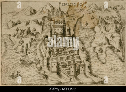 . Inglese: Illustrazione dalla relazione Iournalière du Voyage du Levant faict (1615) da Henri de Beauvau. 1615. Henri de Beauvau (1550-1650) nomi alternativi Henri de beauvau; Henri De Beauvau Descrizione incisore francese Data di nascita e morte 1550 1650 competente controllo : Q3132217 VIAF: 71511087 ISNI: 0000 0000 6631 6404 LCCN: nr2004032889 GND: 100029558 SUDOC: 068726082 WorldCat 173 Dulcigno - Beauvau Henri De - 1615 Foto Stock