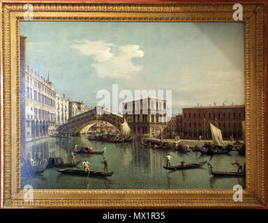 . Il Ponte di Rialto . Inglese: dipinti del Louvre - sala C . 1730s ; 2016-06-16 17:27:42. Sailko 82 Bernardo Bellotto, il ponte di rialto visto da nord, 1739-42 ca. 01 Foto Stock