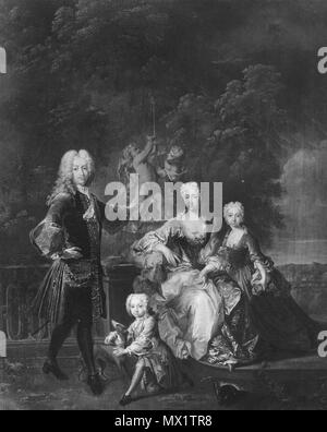 . Svenska: Karl VII Albert, 1697-1745, kurfurste av Bayern tysk-romersk kejsare familj med . Data sconosciuta 336 Karl VII Albert, 1697-1745, kurfurste av Bayern tysk-romersk kejsare med familj Franz (inverno) - Nationalmuseum - 15313 Foto Stock