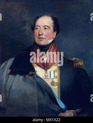 . Inglese: Un ritratto del capitano Sir Chrisopher Cole, un Royal Navy officer dell' inizio del diciannovesimo secolo. . Sarah Margaret Carpenter (1793-1872) 561 Sir Christopher Cole Foto Stock