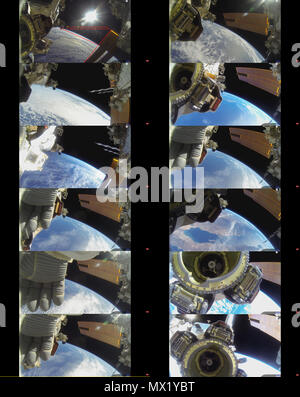 . Inglese: Terra dallo spazio. Catturato dai HDEV telecamere a bordo della Stazione Spaziale Internazionale. 23 Aprile 2017 18:02:42. NASA ISS 438 NASA ISS Distorsione lenti - La terra è veramente una sfera Foto Stock