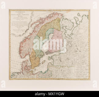 . Inglese: Mappa della Scandinavia dal 1776 . 1766. Johann Baptist Homann (283 Homann (Scandinavia Foto Stock