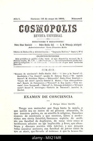 . Español: Prensa Venezolana del siglo XIX: Cosmopolis 1894 . 1894. Sconosciuto 145 Cosmopolis 1894 000 Foto Stock