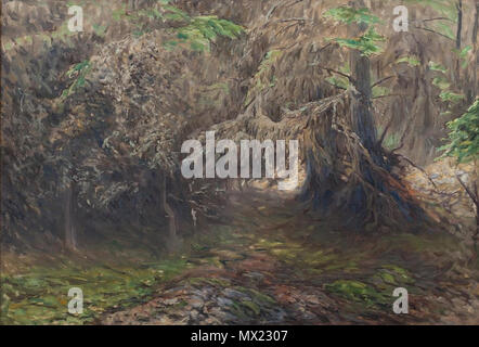 . Inglese: Axel Fahlcrantz (1851-1925), Skogslandskap, 1921, olja på duk, signerad och daterad 1921, 76 x 112 cm. Tra il 1851 e il 1925. Axel Fahlcrantz (1851-1925), (Axel Erik Valerio Fahlcrantz), artista svedese 66 Axel Fahlcrantz, Skogslandskap, 1921 Foto Stock