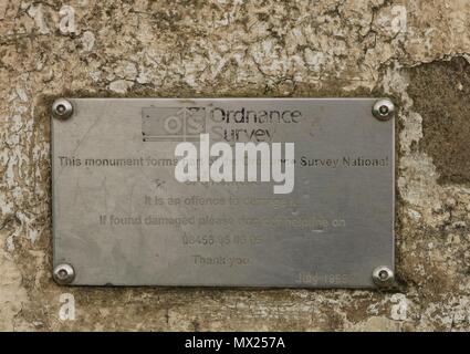 Ordnance Survey monumento di Uffington Castle sito in Oxfordshire, Regno Unito Foto Stock