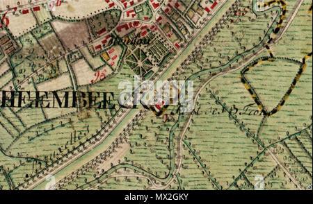 . Français : Neder-over-Heembeek : Fort des ??? ( Plan de Ferraris 1777) . 28 giugno 2013, 16:03:00. de Ferraris 440 Neder.fort.des.1777 Foto Stock