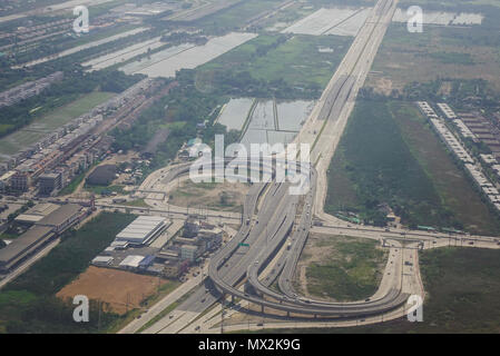 Bangkok, Thailandia - Apr 20, 2018. Vista aerea di Bangkok, Tailandia. Bangkok è la capitale e la città più popolosa del Regno di Thailandia. Foto Stock