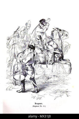 . Français : onu soldat 'drago' du 11 régiment de dragon dragoner reggimento 11 de Prusse . 1 settembre 2013, 18:44:04. Sconosciuto 6 1760-DRAGON DRAGONER REGGIMENTO 11 Foto Stock