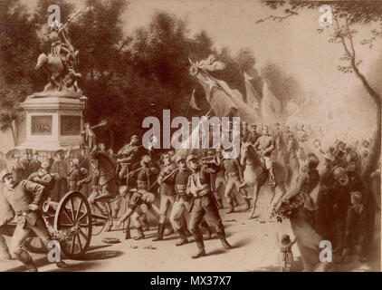 33 Alegoría de la entrada del'(Ejército Constitucional a Santiago en 1891 (ritagliate) Foto Stock