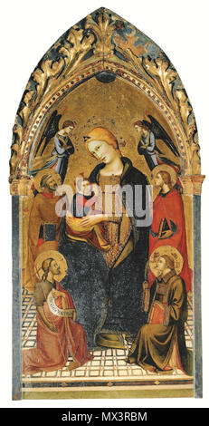 . Inglese: Lorenzo Monaco, Madonna dell'Umiltà, c. 1385-1390, Galleria dell'Accademia, Firenze . 6 aprile 2006, 11:10:34. Lorenzo Monaco (circa 1370-circa 1425) nomi alternativi Don Lorenzo Monaco, Lorenzo degli Angeli (?), nome di nascita: Pietro di Giovanni Descrizione pittore italiano, affresco pittore e illuminatore manoscritto Data di nascita e morte circa 1370 circa 1425 Luogo di nascita e morte Siena Firenze sede di lavoro la Chiesa di Santa Maria degli Angeli di Firenze competente controllo : Q155376 VIAF: 65534709 ISNI: 0000 0000 8389 6076 ULAN: 500026261 LCCN: N87877097 NLA: 35641512 WorldCa Foto Stock