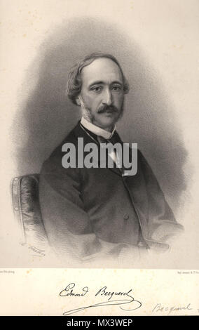 . Ritratto di fisico Alexandre Edmond Becquerel, padre di Henri Becquerel . Data sconosciuta. Litografia da Pierre Petit (1832-1885), stampato da Charles Jeremie Fuhr 37 Alexandre Edmond Becquerel, da Pierre Petit Foto Stock