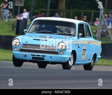 Contrassegnare Sumpter, Ford Cortina Lotus, Maestri pre-66 touring cars, Maestri storica festa, Brands Hatch, domenica 27 maggio 2018, Brands Hatch, classic ca Foto Stock