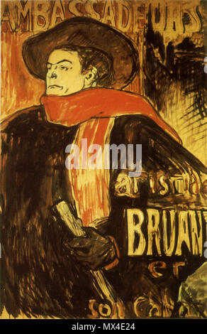 . Deutsch: "Ambassadeurs": Aristide Bruant dans son cabaret, Studie für das Plakat Čeština: Ambassadeurs: Aristide Bruant dans son cabaret, studie plakátu . 1892 56 Aristide Bruant studie Foto Stock