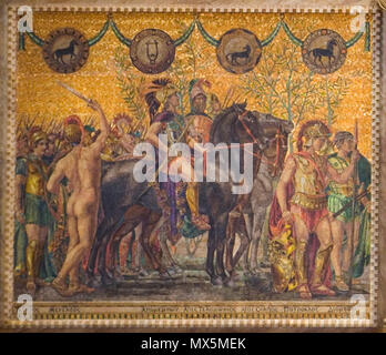 . Inglese: J. A. Holzer, Svizzera, 1858 - 1935 Storia omerica (sinistra dettaglio), 1894 Mosaico Princeton University PP319 . 1894. Giacobbe Adolphus Holzer 283 Holzer, J. A., storia di Omero (sinistra dettaglio), 1894 Foto Stock