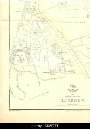 . Inglese: "Il Residency, palazzi, &c. di Lucknow,' come essi sembravano appena prima della ribellione; un settimanale supplemento spedizione mappa, Gennaio 24, 1858 da Edward Weller; . 1 agosto 2006 (secondo i dati EXIF) 22 ottobre 2008 (originale data di caricamento) . Faizhaider a en.wikipedia 380 Lucknow 1857 SW Foto Stock