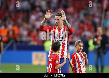 Madrid, Spagna. Il 20 maggio 2018. Fernando Torres (Atletico) Calcio/Calcetto : spagnolo "La Liga Santander' match tra Atletico de Madrid 2-2 SD Eibar All'Wanda Metropolitano stadium di Madrid in Spagna . Credito: Mutsu Kawamori/AFLO/Alamy Live News Foto Stock