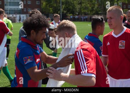 Bracknell, Regno Unito. 3 Giugno 2018: Bracknell, Regno Unito - Karpatalya v Tibet nell'CONIFA 2018 Football World Cup a Bracknell Town FC. Karpatalya ha vinto 5-1. Credito: Andrew Spiers/Alamy Live News Foto Stock
