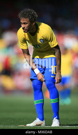 Anfield, Liverpool, Regno Unito. Il 3 giugno, 2018. International Football friendly, Brasile contro Croazia; Neymar Jr del Brasile durante la seconda metà di credito: Azione Sport Plus/Alamy Live News Foto Stock