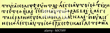 . Inglese: Codex Seidelianus II, manoscritto del Nuovo Testamento, H/013 (Gregory-Aland), Scriveners facsimile con il testo di Giovanni 1:38-40 . Ix secolo. Sconosciuto 137 Codex Seidelianus II (Giovanni 1,38-40) Foto Stock