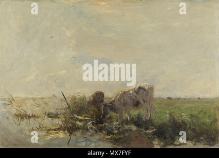 . Nederlands: Koeien aan een plas. olio su tela. 86,5 × 127 cm (34 × 50). . Tra il 1880 e il 1910. Willem Maris (1844-1910) nomi alternativi Willem Marris, Wenzel Marris, Wenzel Maris Descrizione pittore olandese, disegnatore, aquarellist ed incisore Data di nascita e morte 18 Febbraio 1844 10 ottobre 1910 Luogo di nascita e di morte La Hague l'Aia periodo di lavoro 1859-1910 circa la posizione di lavoro dell'Aia (1859-1910), Germania (1864), Parigi (1867), Amsterdam (1868), Oosterbeek (1869), Wolfheze, Norvegia (1871) Autorità di controllo : Q1970072 VIAF: 71300580 ISNI: 0000 0000 6708 4772 ULAN: 500 Foto Stock