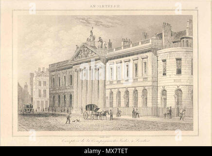 . Inglese: East India House, in una incisione francese, 1844*; inoltre, *East India Company docks * Fonte: ebay, Apr. 2007 . 1844. Sconosciuto 176 East India House Foto Stock