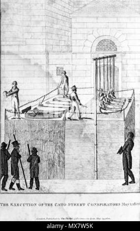 . Inglese: l'esecuzione del Cato Street cospiratori, 1 maggio 1820. 1820. George Theodore Wilkinson 200 Esecuzione del Cato St cospiratori Foto Stock
