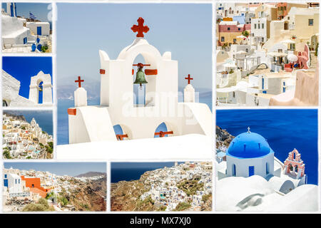 Santorini estate mosaico, grecia isola Foto Stock