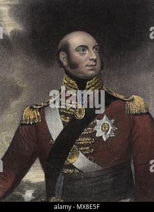 . Prince Edward, Duca di Kent e Strathearn (1767-1820) . 1844. Originale incisione di acciaio inciso da E. Scriven, dopo W. Beechey. 180 EdwardDukeOfKent Foto Stock