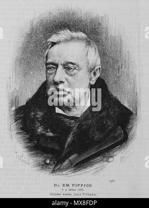 . Inglese: Ritratto di Emanuel Pippich (1812-1886), ceco avvocato e organizzatore di cultura in Rakovník e Chrudim . Il 30 aprile 1886. Jan Vilímek (1860-1938) 185 Emanuel Pippich 1886 Vilimek Foto Stock