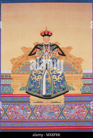 . Il funzionario ritratto imperiale della Dinastia Qing's imperatrice . Dinastia Qing. Pittore imperiale 187 Imperatrice XiaoCheng Foto Stock